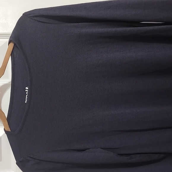 Wool& Rowena Swing Dress Navy Blue Size Small Long Merino Wool EUC - Picture 5 of 9